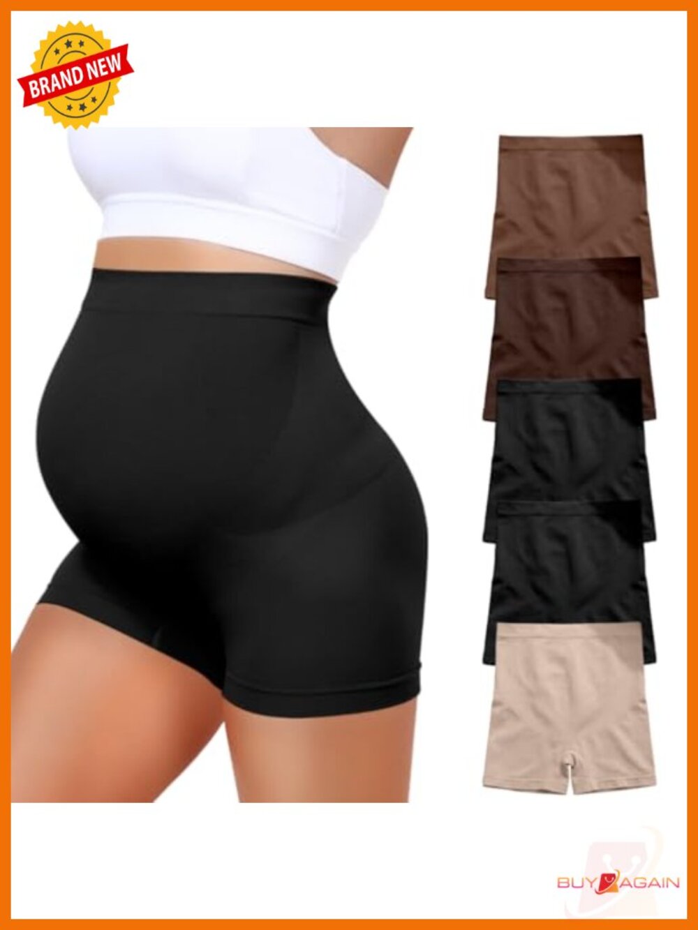 5 Pack Maternity Shapewear Seamless Over Bump High Waist Panties Belly Support